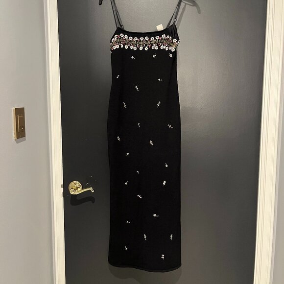 Hugo Buscati Dresses & Skirts - VTG 90s Floral Embroidered Maxi Dress with Sweater  Hugo Buscati Size XS